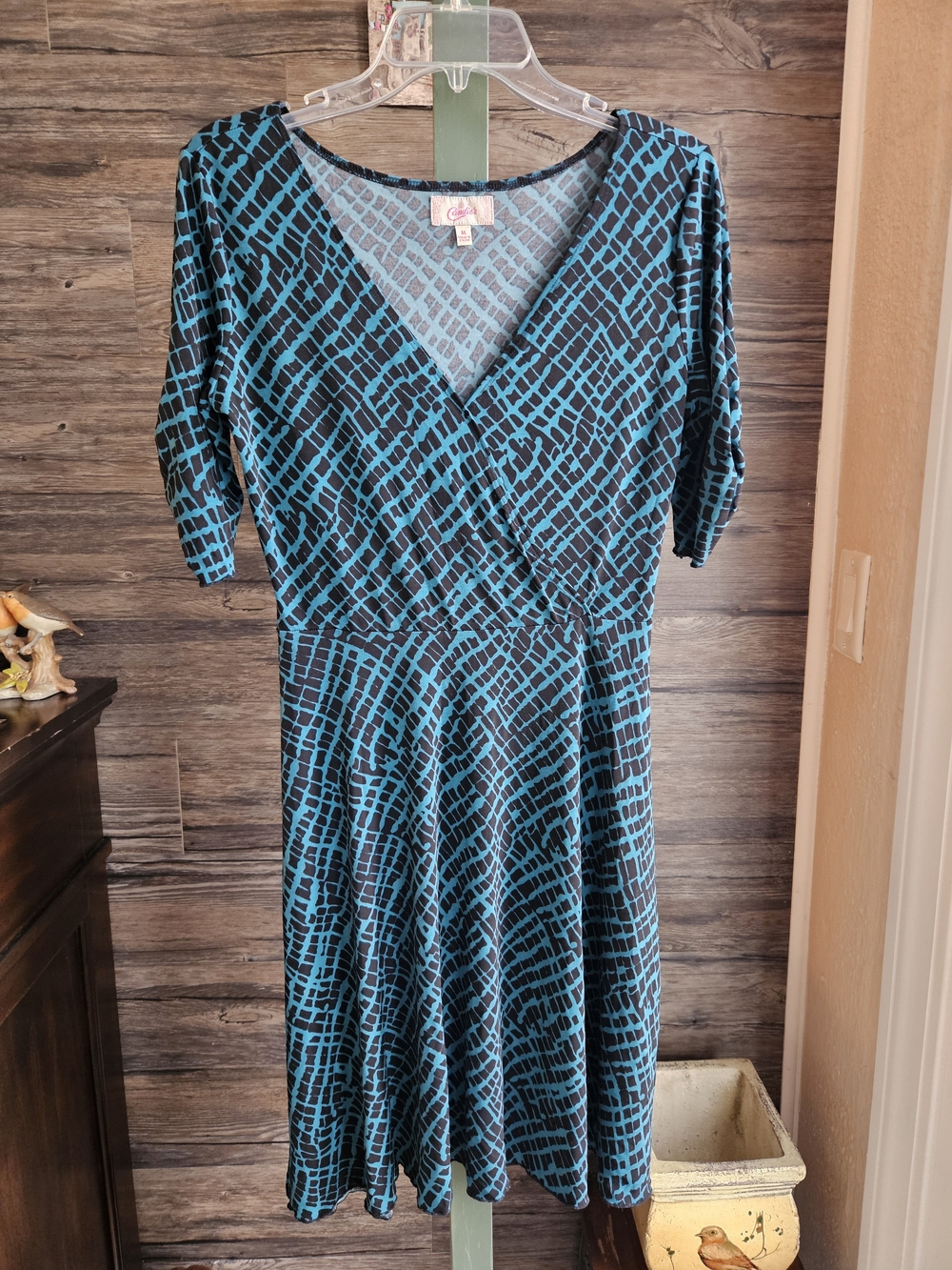 Candie's Blue and Black Geometric Dress